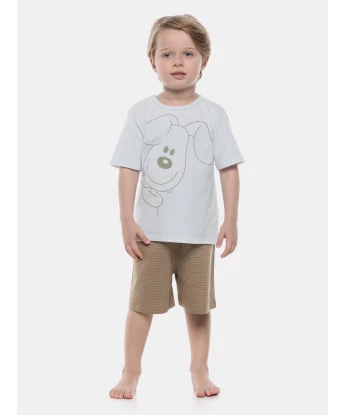 Pijama Infantil masculino Manga Curta e Bermuda