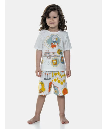 Pijama Manga Curta e Bermuda