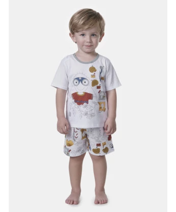 Pijama manga curta e bermuda