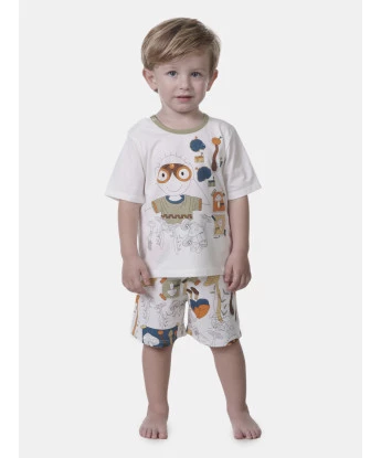 Pijama manga curta e bermuda