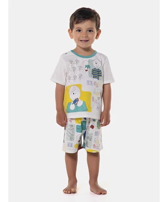 Pijama manga curta e bermuda