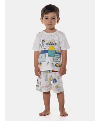 Pijama manga curta e bermuda