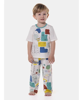 Pijama manga curta e calça