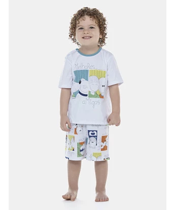 Pijama Masculino Baby Manga Curta e Bermuda