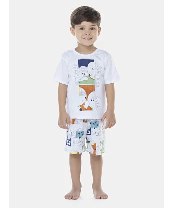Pijama Masculino Baby Manga Curta e Bermuda