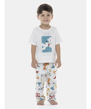 Pijama Masculino Baby Manga Curta e Calça