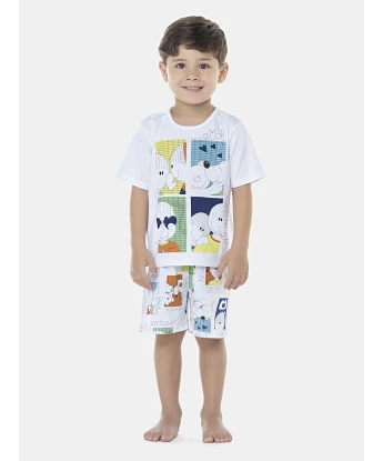 Pijama Masculino Baby Manga Curta e Bermuda