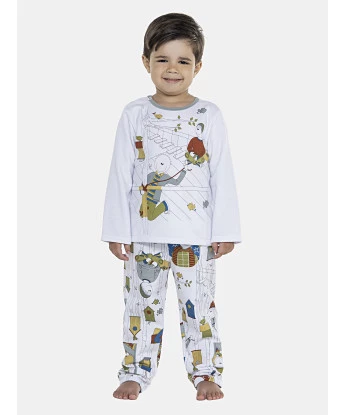 Pijama Masculino Baby Manga Longa e Calça Moletinho