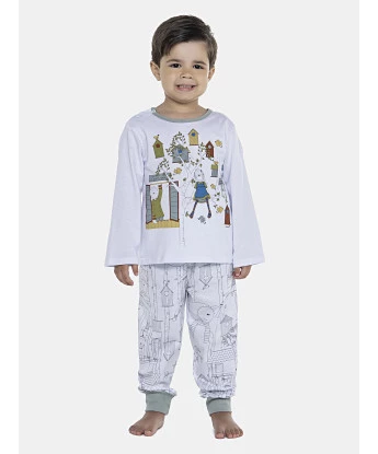 Pijama Masculino Baby Manga Longa e Calça Com Punhos