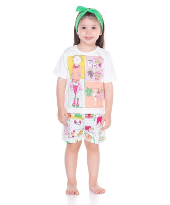 Conjunto Feminino Baby Manga Curta e Short