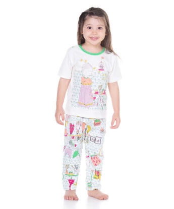 Pijama manga curta e calça