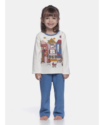 Pijama manga longa e calça