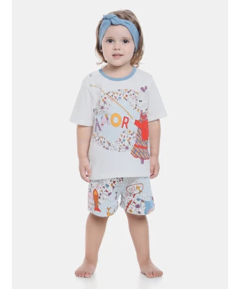 Pijama manga curta e short
