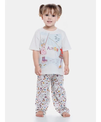 Pijama manga curta e calça