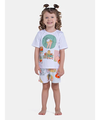 Pijama Sonhart Infantil Feminino Manga Curta e Short