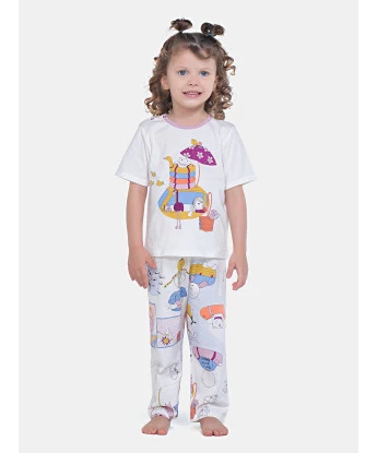 Pijama Feminino Infantil Manga Curta e Calça Sonhart