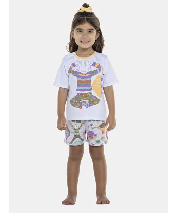 Pijama Feminino Baby Manga Curta e Short
