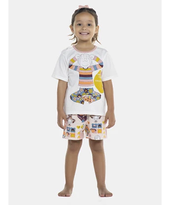 Pijama Feminino Baby Manga Curta e Short
