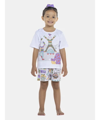 Pijama Feminino Baby Manga Curta e Short