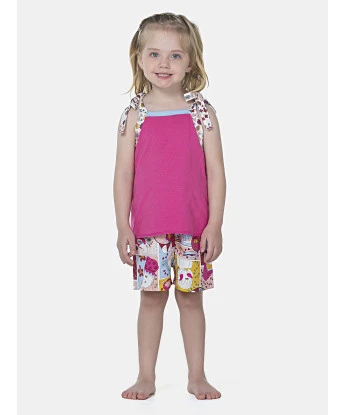 Pijama Feminino Baby Alça Amarração e Short