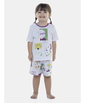 Pijama Feminino Baby Manga Curta e Short