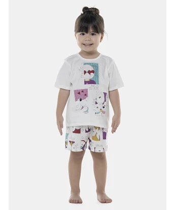 Pijama Feminino Baby Manga Curta e Short