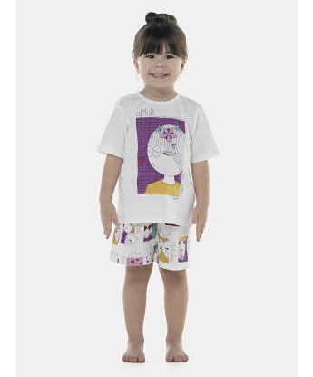 Pijama Feminino Baby Manga Curta e Short
