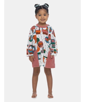 Pijama Camisão Infantil Feminino Manga Longa Tic-Tac