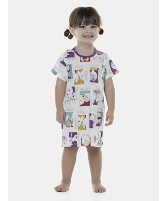 Camisão Feminino Baby Manga Curta