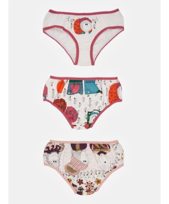 Kit Calcinha Infantil 1 a 4 Anos 3 Peças Estampadas