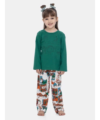 Pijama Manga Longa Infantil Feminino e Calça Estampa