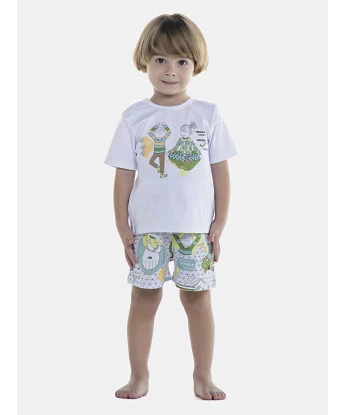 Pijama Baby Manga Curta e Short Unissex