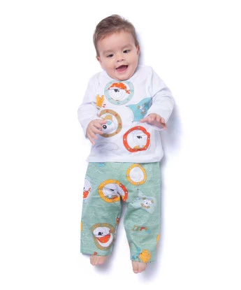 Conjunto Masculino Bebe Manga Longa e Calça 