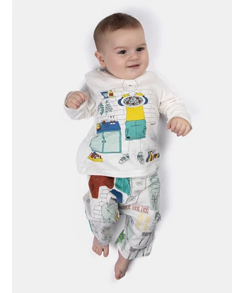 Pijama manga longa e calça 