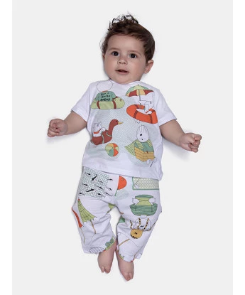 Pijama Manga Curta e Calça