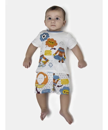 Pijama Masculino Bebe Manga Curta e Short