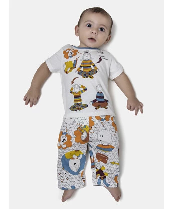Pijama Masculino Bebe Manga Curta e Calça