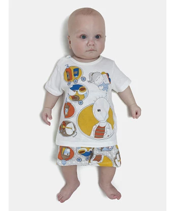 Pijama Masculino Bebe Manga Curta e Short