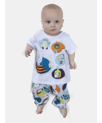 Pijama Masculino Bebe Manga Curta e Calça