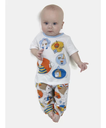 Pijama Masculino Bebe Manga Curta e Calça