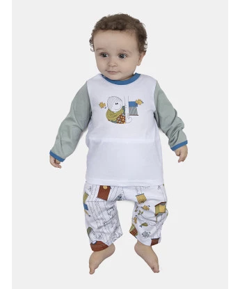 Pijama Masculino Bebe Body Manga Longa e Calça
