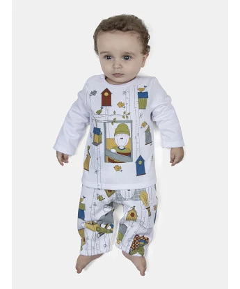 Pijama Masculino Bebe Manga Longa e Calça Moletinho