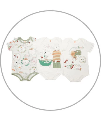 Kit Body Masculino Bebe Manga Curta