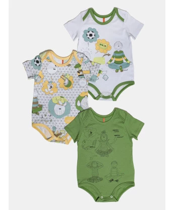 Kit Body Masculino Bebe Manga Curta