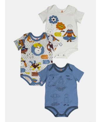 Kit Body Masculino Bebe Manga Curta