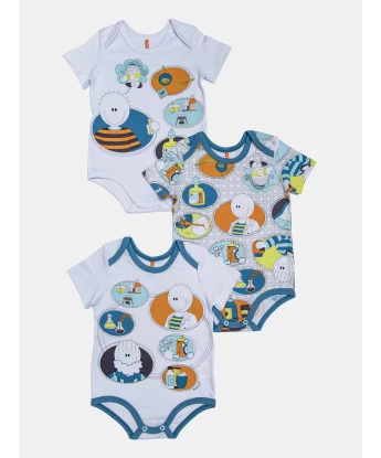 Kit Body Masculino Bebe Manga Curta