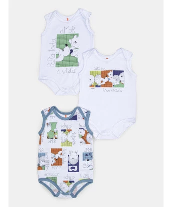Kit Body Masculino Bebe Sem Mangas