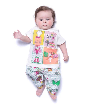 Pijama manga curta e calça