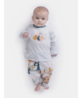 Pijama Bebê Menina manga longa e calça Estampada