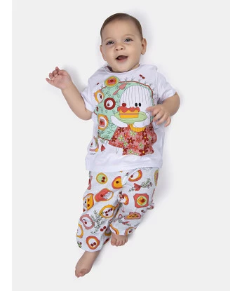 Pijama manga curta e calça